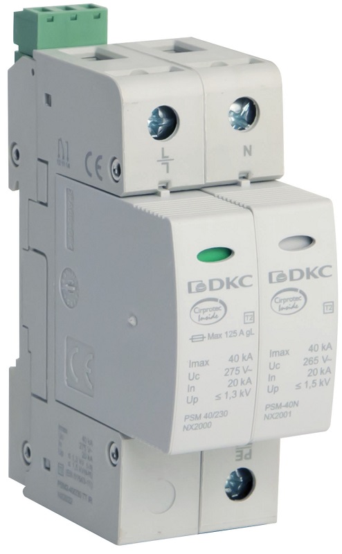 Ограничитель импульсных напряжений УЗИП DKC Jupiter 2п L-N-PE классII 40кА с NFC картинка